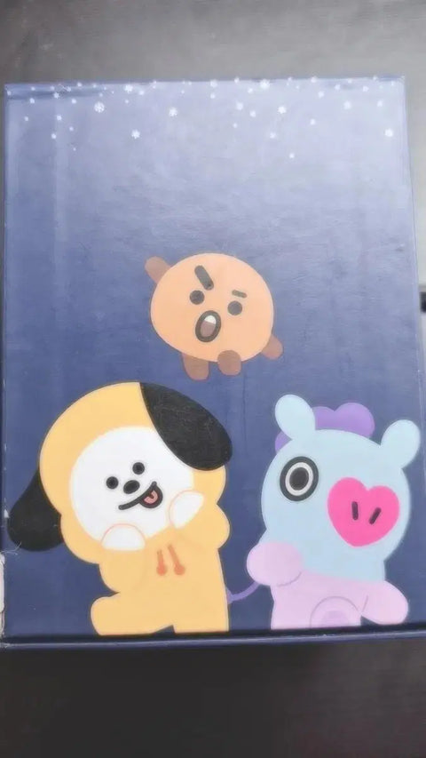 Selling BT21 snow globes.