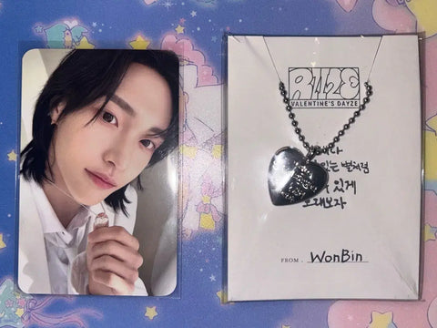Rise Wonbin Valentine's Day Necklace Photocard Set, Selling at Original Price