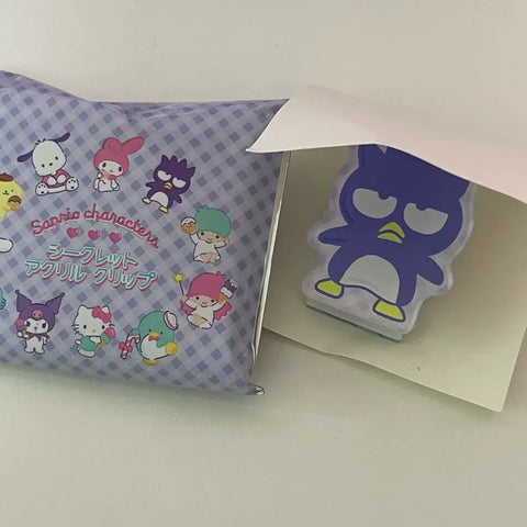 Sanrio Double-Sided Acrylic Clip Badtz-Maru Hanamaru