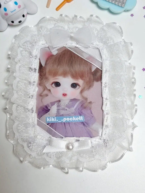 Kiki Pocket Handmade Toploader Photocard Decoration White Ribbon No. 03 Lace