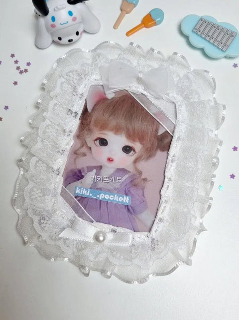 Kiki Pocket Handmade Toploader Photocard Decoration White Ribbon No. 03 Lace
