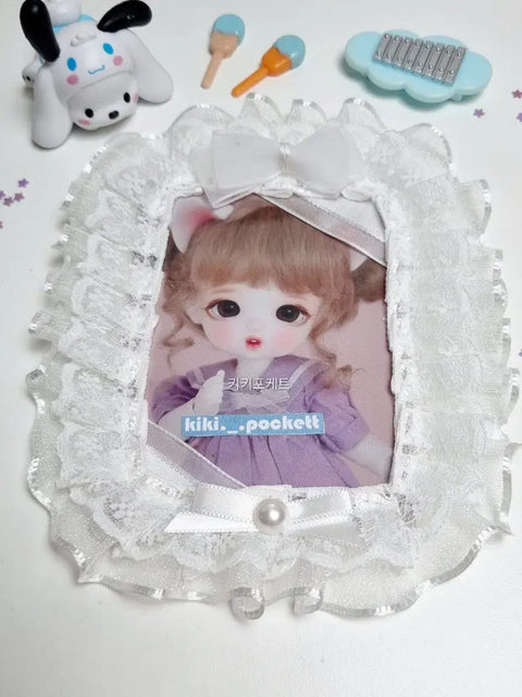 Kiki Pocket Handmade Toploader Photocard Decoration White Ribbon No. 03 Lace