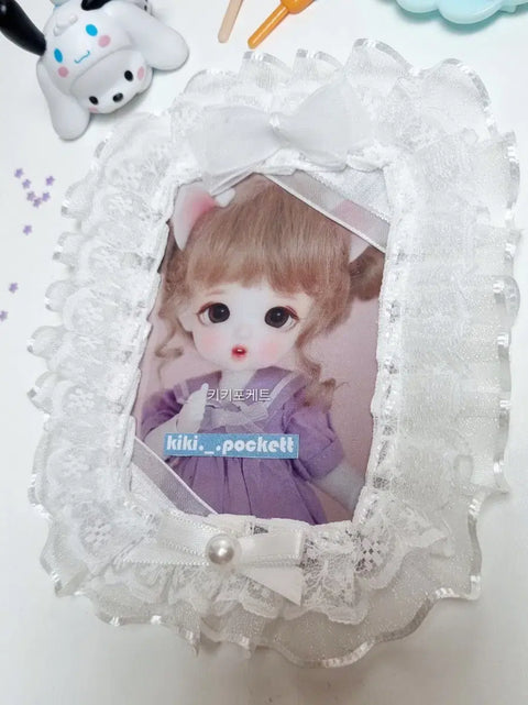 Kiki Pocket Handmade Toploader Photocard Decoration White Ribbon No. 03 Lace