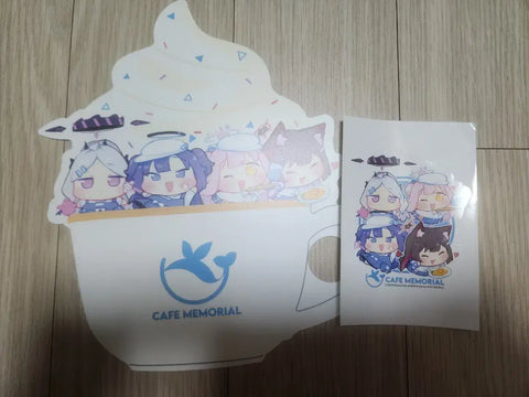 Blue Archive Cafe Memorial Benefit Fan and Stickers Bundle