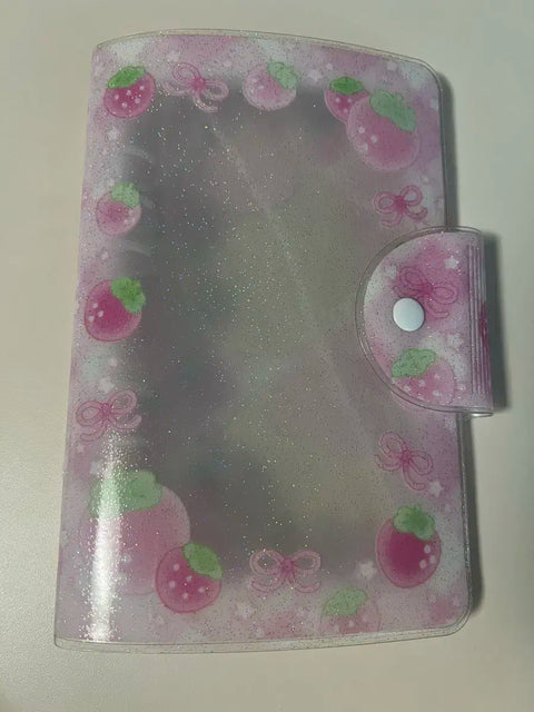 Ourmotif A6 photocard binder check strawberry transfer