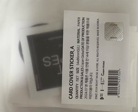 BTS V Card Sticker Card Cover Sticker