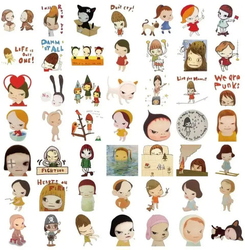 Yoshimoto Nara Taku Stickers, 45 pieces