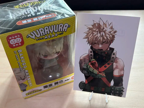 Bakugo Yurayura Head Figure + Vol. 42 Special Edition Postcard Bundle