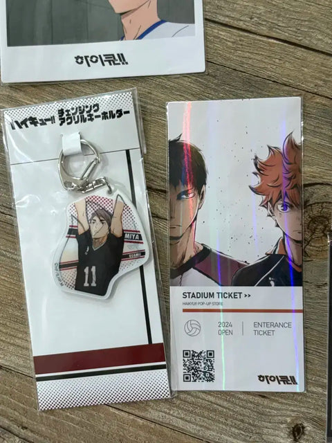 Haikyu!! goods for sale below cost, mainly featuring the Miya twins.