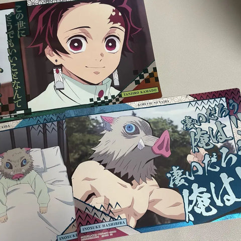 Batch | Demon Slayer Tanjiro Inosuke Famous Lines Metallic Poster Demon Slayer