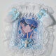 Blue Maltese puppy lace toploader ribbon top loader sky blue