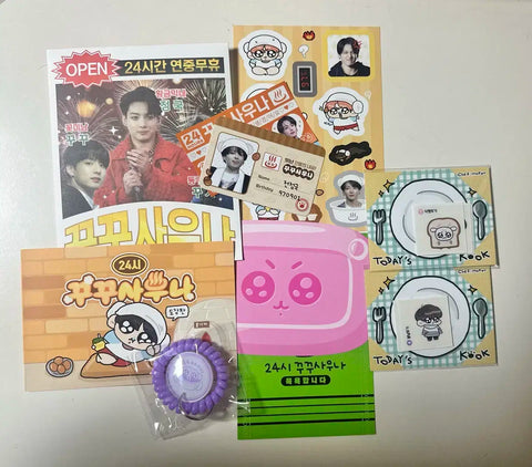 Jungkook Kkukku Sauna Popup Reusable Bag + Admission Benefit + Ddibushil (Sticker Seal) Set 2