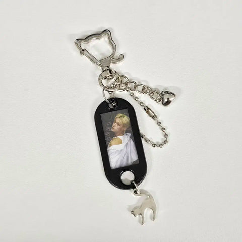 Ateez Kkamgo Wooyoung unofficial goods name tag keyring