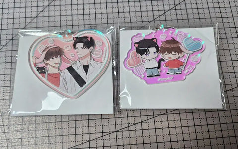 "You Kiss Me First" Acrylic Keychain Set