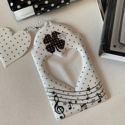 Clover Dot White Black Photocard Holder