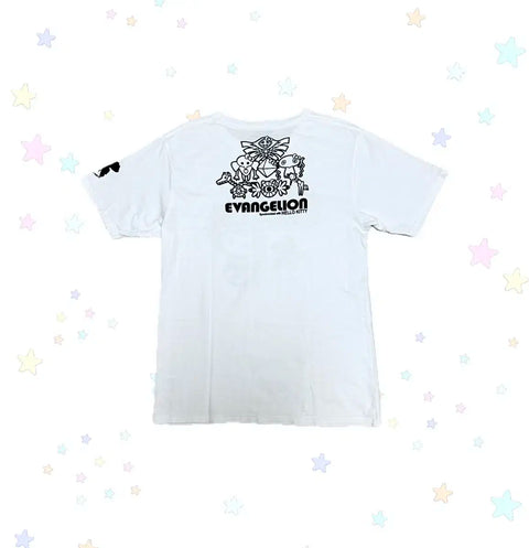 Evangelion x Hello Kitty Collaboration White Short Sleeve Vintage STC Aquarium Otaku