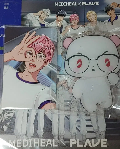 PLAVE Mediheal photocard + keyring + admission ticket postcard