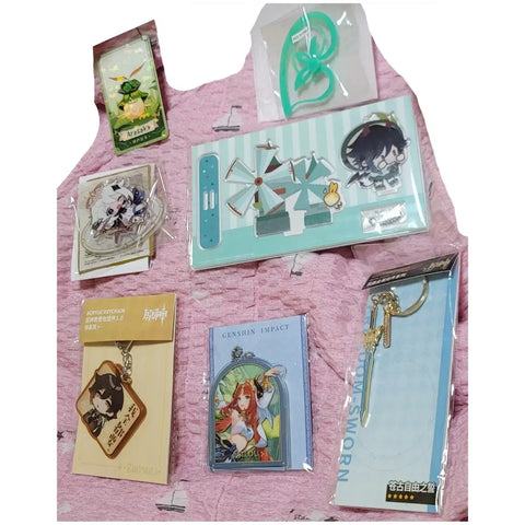 Genshin Impact Goods Paimon, Venti, Zhongli, Nilou Acrylic Stand, Keychain, etc.