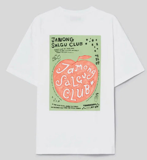 Hanroro Beaker Grapefruit Apricot Club T-shirt L