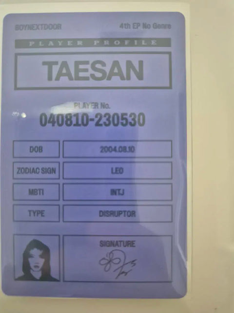 Selling BOY NEXT DOOR TaeSan photocard.
