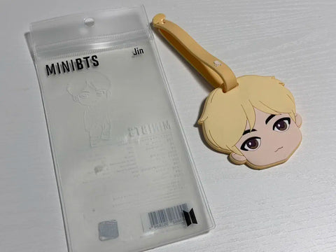BTS TinyTAN Luggage Tag Jin, Suga Figure Toothbrush Unopened