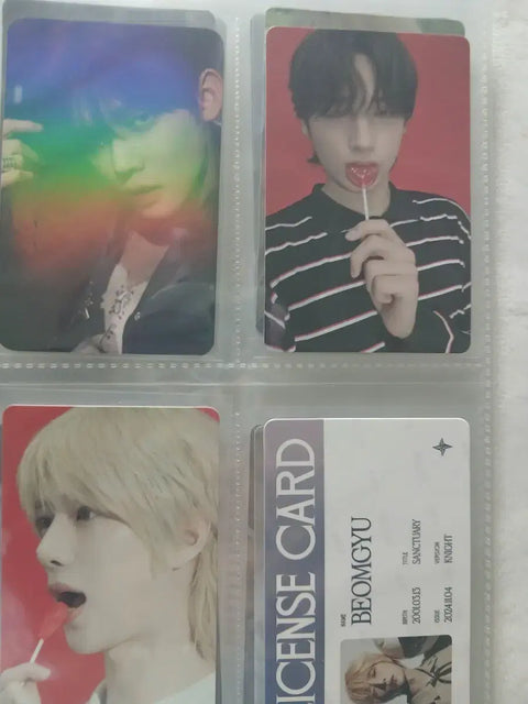 Selling TXT photocards.