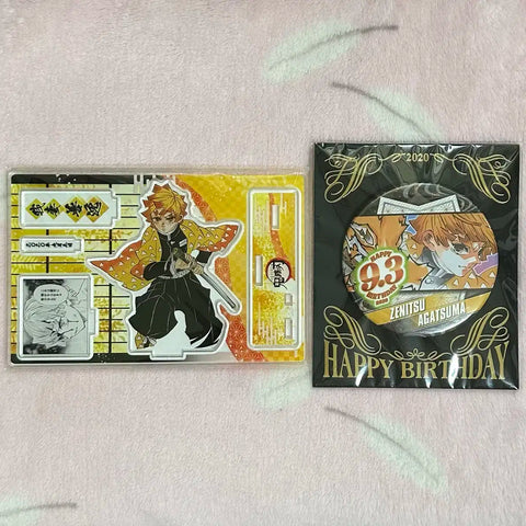 Demon Slayer Kimetsu no Yaiba Zenitsu 2020 Original Art Birthday Diorama Acrylic Can Badge Unopened