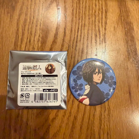 Attack on Titan Mikasa Can Badge