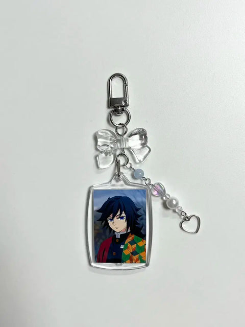 Demon Slayer Giyu ID Photo Beaded Keyring