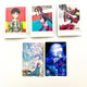 Selling Neon Genesis Evangelion goods: Pasha Colle, photo cards, and stickers as a bundle.