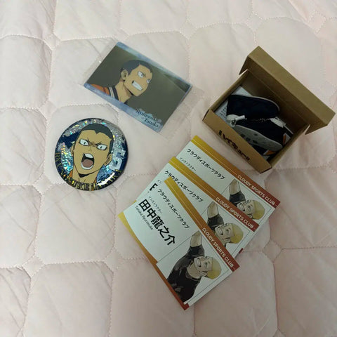Haikyu Tanaka Ryunosuke Business Card Volleyball Shoe Miniature Keychain Can Badge