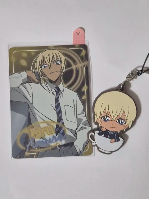 Detective Conan Amuro Tooru Furuya Rei Card + Rubber Keychain