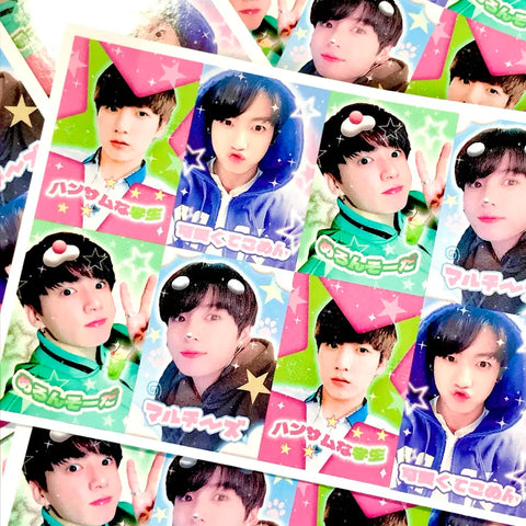 There's a photo booth (or photobooth sticker) Jungkook BTS behind-the-scenes review!
