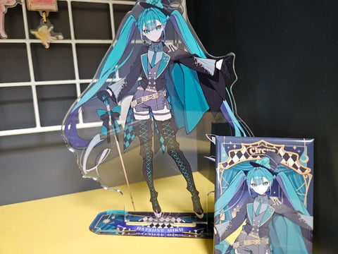 Selling Circus Miku acrylic stands and pin badges as a set. Hatsune Miku.
