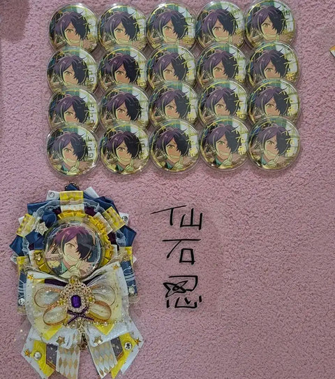 Ensemble Stars Sengoku Shinobu Badge Itabag Rosette Autograph Sticker for Sale