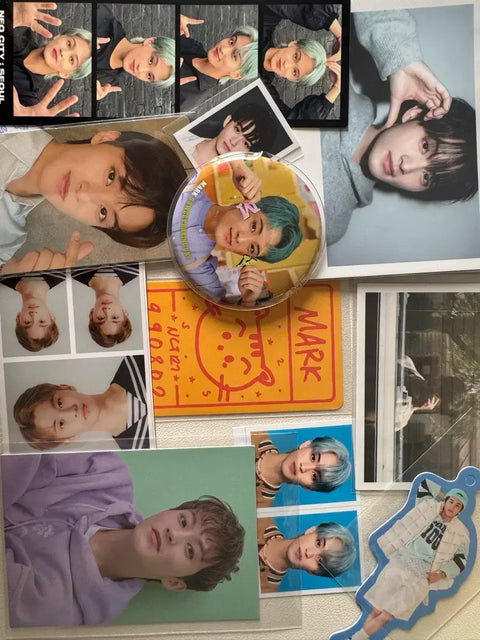 NCT Mark official and unofficial goods, Dream Show 3 postcard, finger heart polaroid transfer