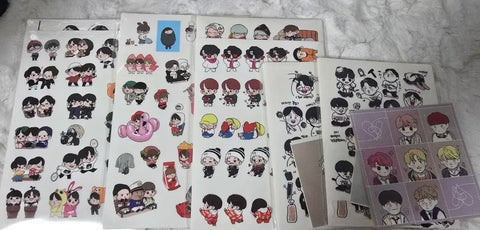 Selling BTS fanart stickers.
