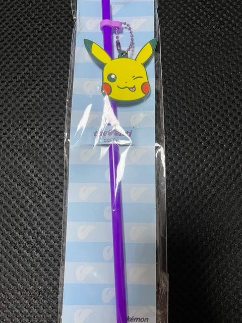 Theventi Pokemon Pikachu Keychain Reusable Straw