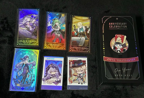 Honkai Star Rail Aventurine Guinaifen Black Swan 1st Anniversary Ticket Mid-Autumn Festival Photocard