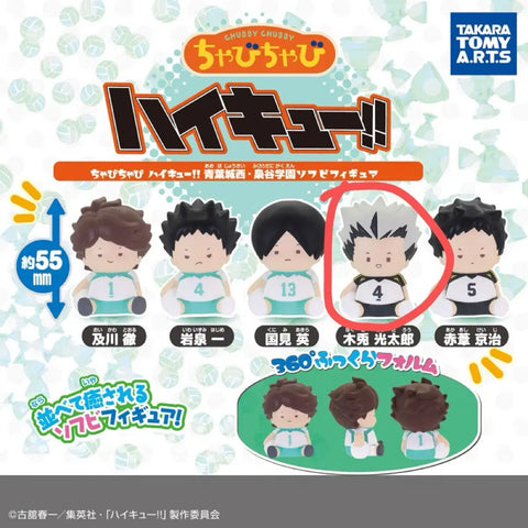 Haikyu ChabiChabi Soft Vinyl Gacha Figure Capsule Toy Bokuto