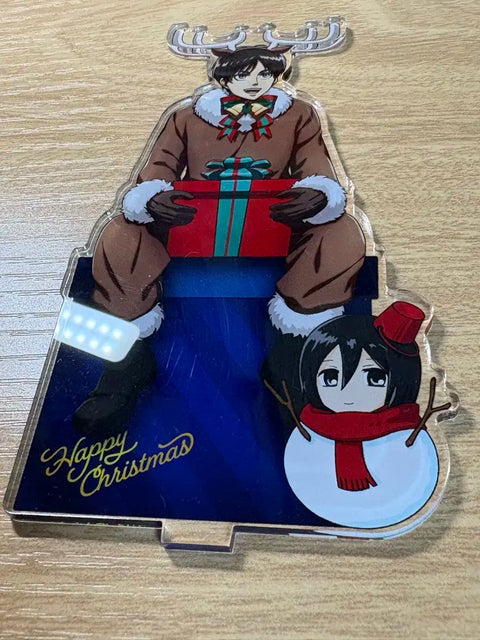 Attack on Titan Eren Mikasa Santa Snowman Acrylic