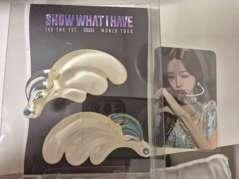 IVE world tour encore concert Wonyoung photocard with wing hair clip