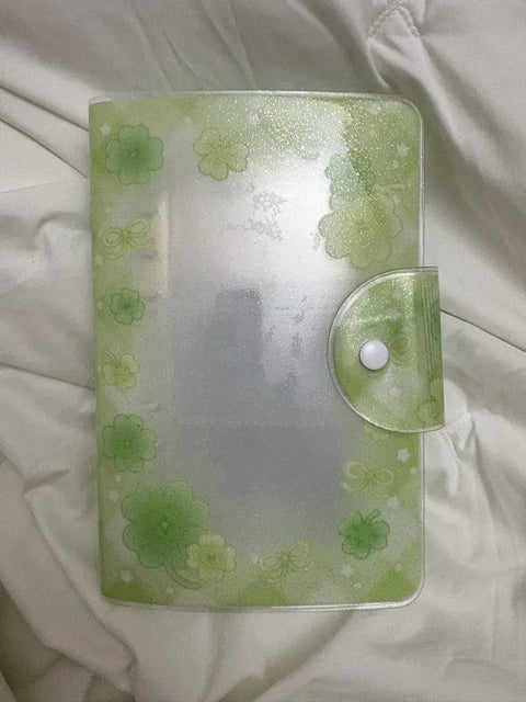 Four-leaf clover binder, transparent, 3-pocket, 6-ring