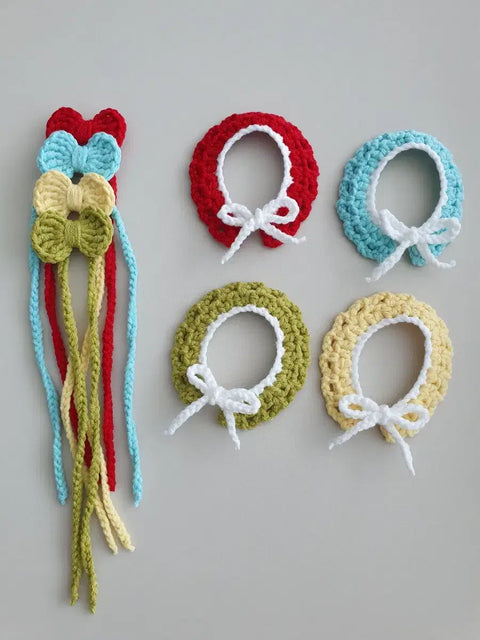 10cm Doll Knitted Outfit Cape Ribbon Set of 4, Sold as a Bundle