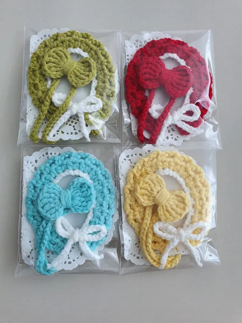 10cm Doll Knitted Outfit Cape Ribbon Set of 4, Sold as a Bundle