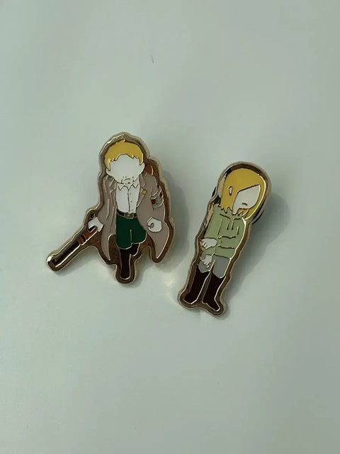 Attack on Titan Reiner Braun Annie Leonhart Pin Badge