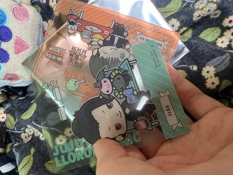 Selling Jujutsu Kaisen Sanrio collaboration items.