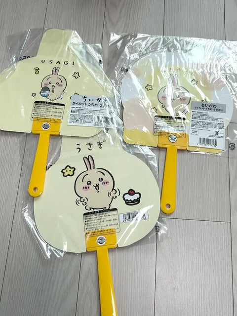 Chiikawa Usagi Mononoke Small and Cute Fan Uchiwa Bundle