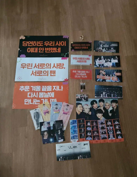 Selling unofficial BTS goods.