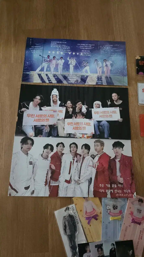 Selling unofficial BTS goods.